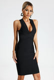 goosudu Miranda V-Neck Bandage Midi Dress