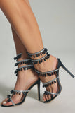 goosudu Elegant Rhinestone Ankle-Wrap Stiletto Sandals