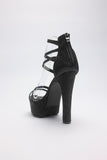 goosudu Ankle Strap Back Zipper High Stiletto