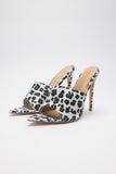 goosudu Leopard suede pointed toe high heel slippers