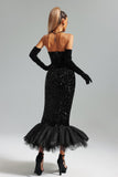 goosudu Sean Sequins Strapless Maxi Dress