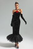 goosudu Sean Sequins Strapless Maxi Dress