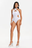 goosudu Sila Silver Crossed Halter Swimsuit