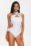 goosudu Sila Silver Crossed Halter Swimsuit