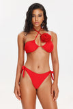 GOOSUDU Eamon Flower Crossed Halter Bikini Set