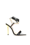 goosudu Sibyl Chain Strappy Stiletto Sandals - Black