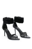 goosudu Myka Furry Zipper Stiletto Sandals