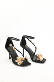 goosudu Ridia Metal Flower Stiletto Sandals