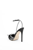 goosudu Viaua Lace Diamante Bow Buckle Slingback Pumps