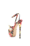 goosudu Gaki Flower Printed Metallic Butterfly Platform Stiletto