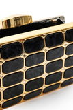 goosudu Taye Stone Pattern Acrylic Metal Clutch