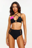 goosudu Inya Halter Flower Bikini Three Piece Set