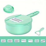 1pc 12-in-1 Multi-Functional Vegetable Slicer - Mandolines with Food Grater, Cutter, Container, Hand Guard, and Shredder for Easy Kitchen Prep - Space-Saving Kitchen Gadgets for Home Cooks