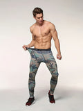 Men's High-Stretch Camouflage Sports Leggings - Active Mid Compression Pants for Outdoor Running & Training