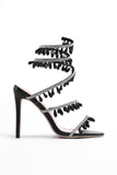 goosudu Elegant Rhinestone Ankle-Wrap Stiletto Sandals