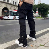 Men's Pants Y2K Black Streetwear Casual Techwear Korean Cargo Pants Men Overalls Low Waist Joggers Trousers Alt Baggy Sweatpants Clothes 230303