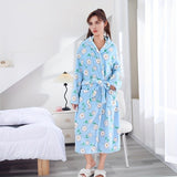 1pc Floral Luxury Bathrobe - Ultra-Absorbent Coral Velvet, Soft Skin-Friendly Loungewear, Cute Long Pajamas with Eye-Catching Print, Stylish Long-Sleeve for Womens Year-Round Comfort