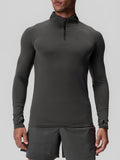 EliteFit Men's Long Sleeve Compression Shirt - Moisture-Wicking, Four-Way Stretch, Zippered Neckline, Athletic Gym Top for Enhanced Performance and Comfort - Ideal for Fitness Enthusiasts and Athletes