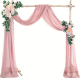 1-Panel Wedding Arch Draping Fabric Curtain - Colorful, Sheer, 26" x 197" Backdrop Curtain for Wedding Ceremony, Party, Ceiling Decor, and Home Decor