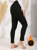 Cozy Fleece-Lined Leggings for Women - High Stretch, Solid Color, Perfect for Fall/Winter