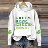 Women's Hoodies Sweatshirts 3.17 Happy St. Patricks Day Hoodies Long sleeved Womens Sweatshirt Irish Festival Clover Print Pullers Tops y240711