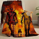 Deadpool & Wolverine Marvel Movie-Inspired Flannel Throw Blanket - Soft, Cozy, And Versatile For Couch, Bed, Office, Or Travel