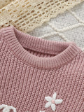 Cute Baby Woolen Top Sweater, Baby Letter Embroidered Letter Fashion Warm Pullover