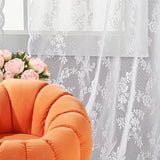 1pc Floral Curtain Lace Perforated Window Sheer Curtain Home Decor