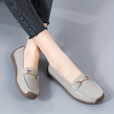 Women's Comfy Flat Loafers, Buckle Decor Slip On Soft Sole Shoes, Casual Non Slip Walking Flats