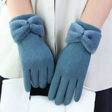 Elegant Warmth Meets Modern Convenience: Women's Windproof, Touch-Screen Friendly Winter Fleece Gloves - Durable & Snug Fit