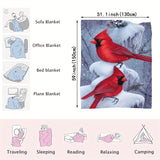 1pc Cozy Bird Pattern Flannel Blanket - Ultra-Soft, Skin-Friendly, and Vibrant Digital Print - Perfect for Casual Sofa, Lunch Break, or Multi-Purpose Use with High-Definition Colors and Plush Texture