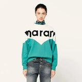 24ss New Designer sweatshirt hoodie isabels marant classic Cotton Round Neck Women Hot Letter Flocking Print Casual Versatile Pullover Hoodies Sweater Tide Tops