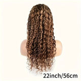 Deep Wave Closure Wigs Human Hair 4/27 Ombre Highlight Deep Wave Wig 5x5 Hd Lace Front Wigs Human Hair 200 Density Glueless Curly Wigs For Black Women With Baby Hair Pre Plucked 22 24 26 28 30 32 34inch