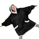 1pc Plush Wearable Blanket Hoodie with Sleeves - Ultra Soft, Oversized, Thickened, Warm, and Cozy Hooded Blanket Sweatshirt for Adults, Perfect Gift for Girlfriend, Women, and Mom