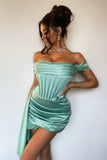 goosudu Corset Satin Mini Dress - Mint