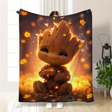 Disney Marvel Guardians of the For Galaxy Groot Cartoon Flannel Throw Blanket - Versatile All-Season Cozy Warmth for Bedroom, Living Room, and Office