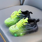 Adorable LED Light-Up Sneakers for Youngsters - Breathable Mesh, Lightweight & Comfy Running Shoes with Flashing Lights, Perfect for Boys & Girls