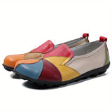 Womens Colorblock Flat Shoes - Stylish Slip-Ons with Ultra-Comfortable Soft Sole, Anti-Slip Traction for Casual Everyday Wear