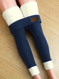 Ultra-Soft Solid Color Fleece Skinny Leggings - High Waist, Thermal, Stretchy, And Comfortable For Fall & Winter - Women's Casual Clothing For Cold Weather