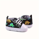 RABEISIR Cartoon Luminous Dinosaur Baby Boys Canvas Shoes - Ultra-Lightweight, Non-Slip, Perfect for All Seasons Play & Vacation Wear - Stylish, Comfortable, and Fun