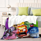 Disney Inside Out 2 Microfiber Blanket Inside Out 2  Cartoon Movie Emotions Characters Theme Blanket -Ideal Movie Theme Gift Decoration For Home Living Room Bed Couch