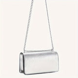 Solid Color Square Shoulder Chain Bag, All-Match Trendy Wallet, Women's Faux Leather Bag
