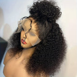 200% Density 13x4 HD Transparent Lace Front Wigs - Unisex Afro Kinky Curly Brazilian Hair Wig for All - High-Quality, Natural-Looking, Soft, and Breathable