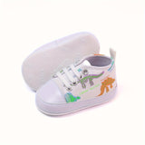RABEISIR Cartoon Luminous Dinosaur Baby Boys Canvas Shoes - Ultra-Lightweight, Non-Slip, Perfect for All Seasons Play & Vacation Wear - Stylish, Comfortable, and Fun