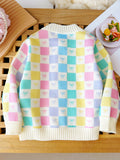 Adorable Girls Pearl Button Bow Knitted Sweater Cardigan - Soft, Cozy & Fashionable for Your Little Princess!