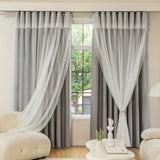 1pc Double-Layer Thermal Insulated Blackout Curtains for Bedroom, Living Room, and Nursery - Modern Grommet Drapes for Effortless Privacy and Energy Efficiency