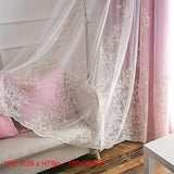 1pc Double Layer Embroidery Curtain With Lace Grommet Top Semi-Blackout Cloth Window Drapes Curtains For Bedroom Living Room Sliding Door Home Decor