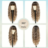 Lady Wig With Bangs, 26 Inch Long Wig Lady, Sand Blonde Wavy Wig, Heat Resistant Synthetic Wig, Suitable For Everyday Party Use