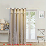 1pc Double Layer Embroidery Curtain With Lace Grommet Top Semi-Blackout Cloth Window Drapes Curtains For Bedroom Living Room Sliding Door Home Decor