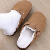 Shevalues Classic Cork Clogs For Women Men Baotou Winter House Slippers Indoor Fuzzy Fur Warm Mules Shoe 240710